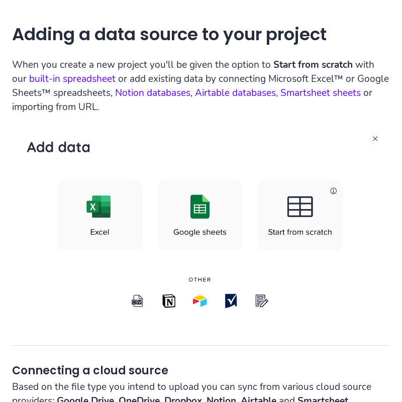 Adding a data source to your project - Calculator Studio
