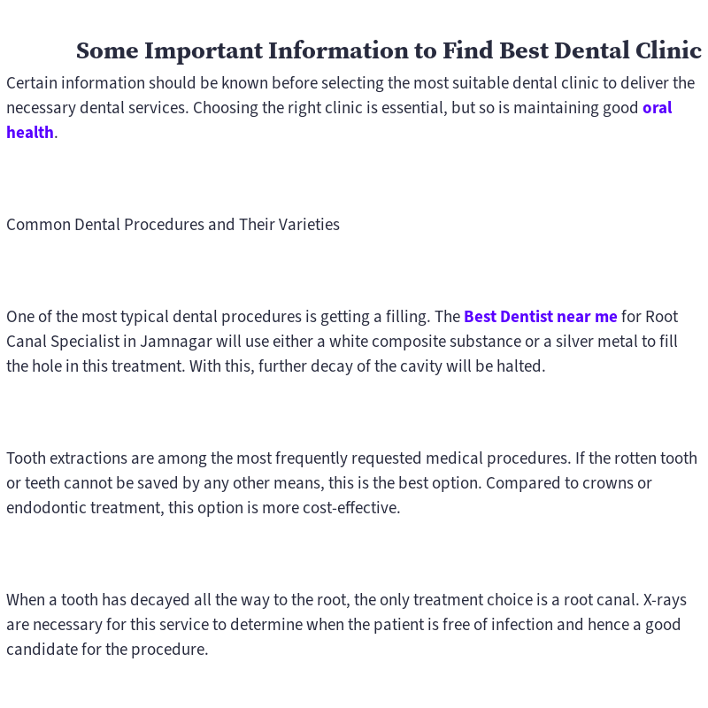 Essential Information About Finding the Best Dental Clinic