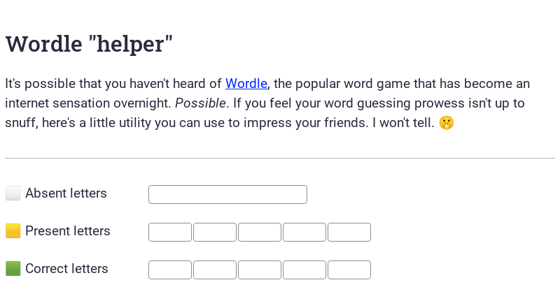 Wordle "helper" – GRID