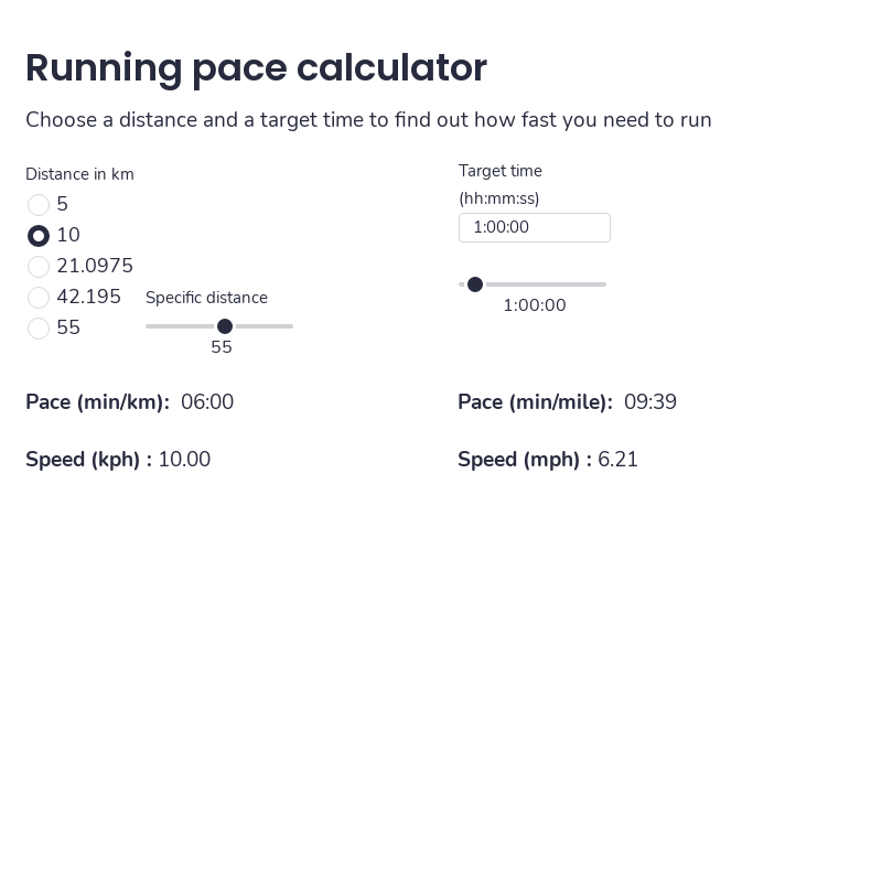 Pace Calculator - Average Pace Calculator