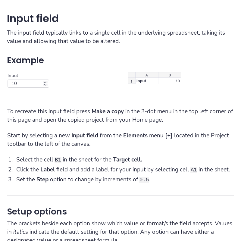 Input field – Calculator Studio